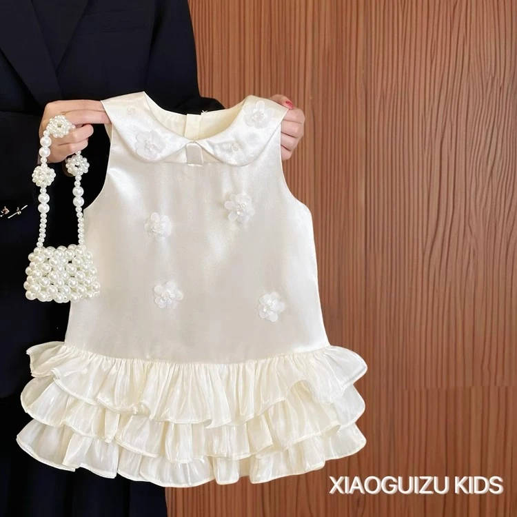 女童公主裙生日周岁礼服2025新款夏装小童女宝宝洋气蛋糕裙连衣裙