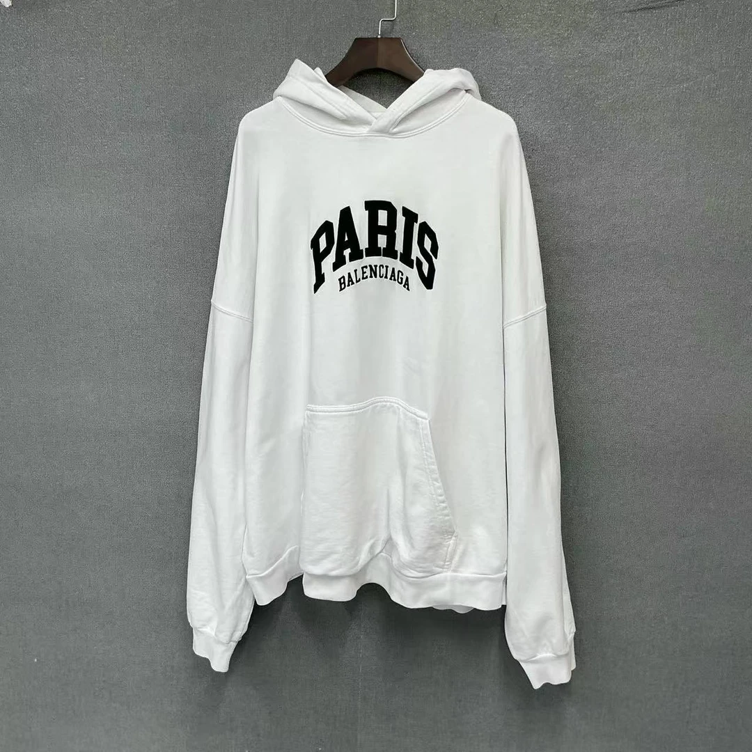 99新 Balenciaga/巴黎世家 (pm)PARIS刺绣帽衫卫衣 99新3码/4675