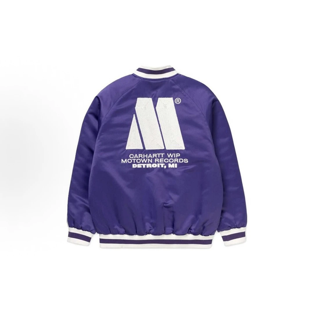Carhartt WIP x MOTOWN VARSITY0 联名款字母图案撞色棒球服外套