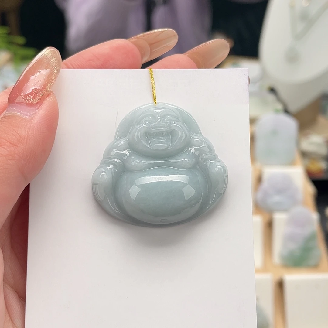 翡翠未镶嵌颈饰佛公