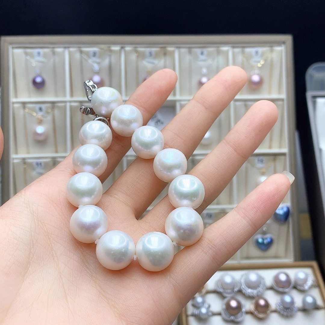 吧***泥淡水珍珠合金颈饰