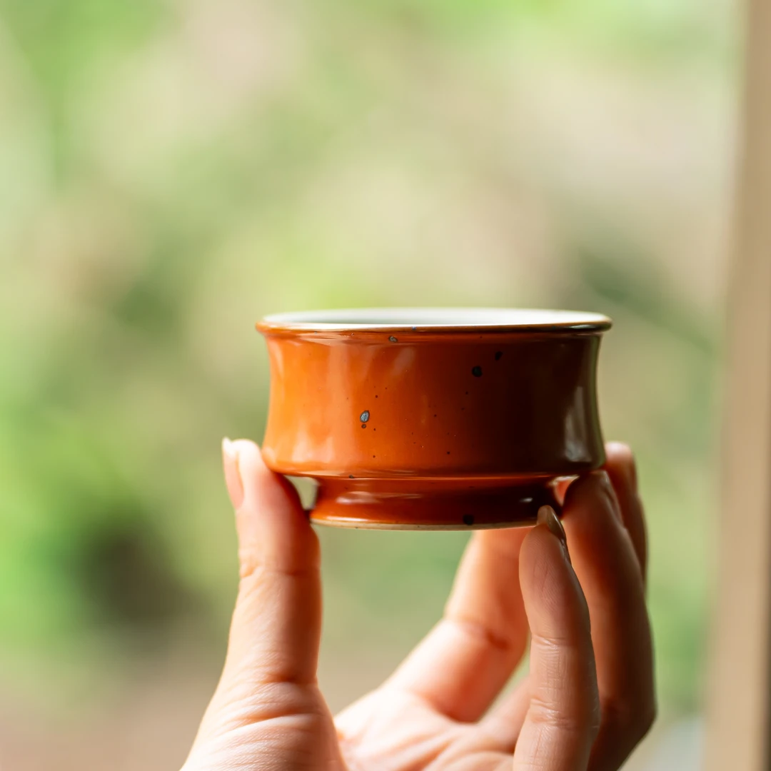 南青 高温颜色釉全手工陶瓷 青丘九尾云深杯 50ML