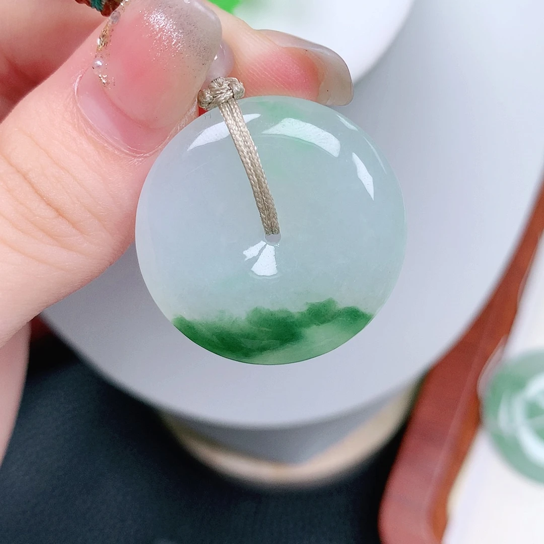 翡翠未镶嵌颈饰平安28.8-6