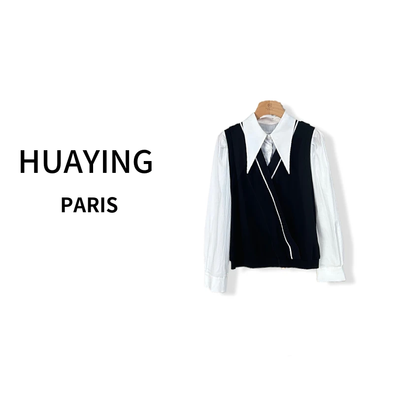 【花楹】时尚气质百搭假两件衬衫C005