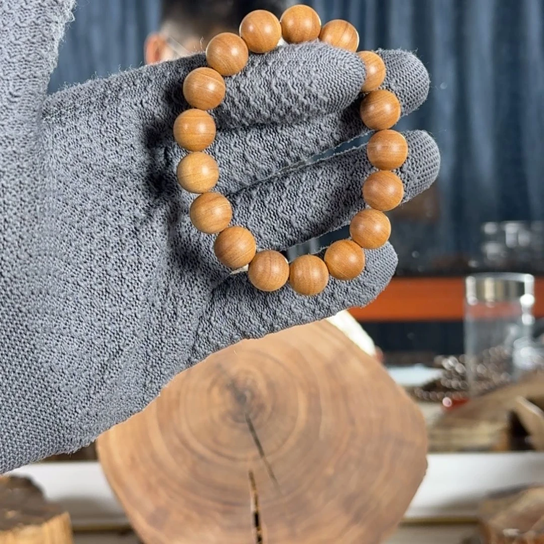 手串/手链檀香木福利王系列十号料“百年虫漏”1.2横黑奶凉醇甜