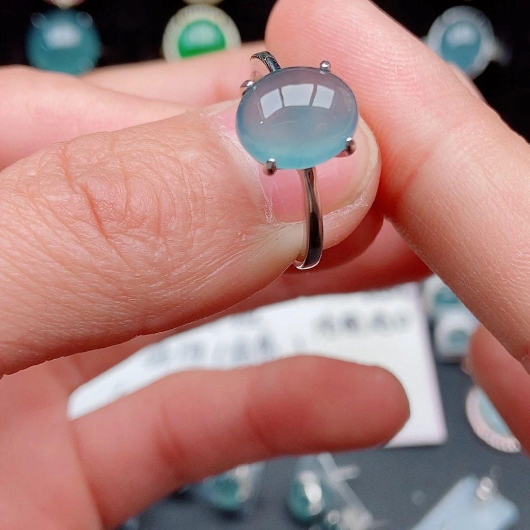 翡翠戒指银S925镶嵌6318589