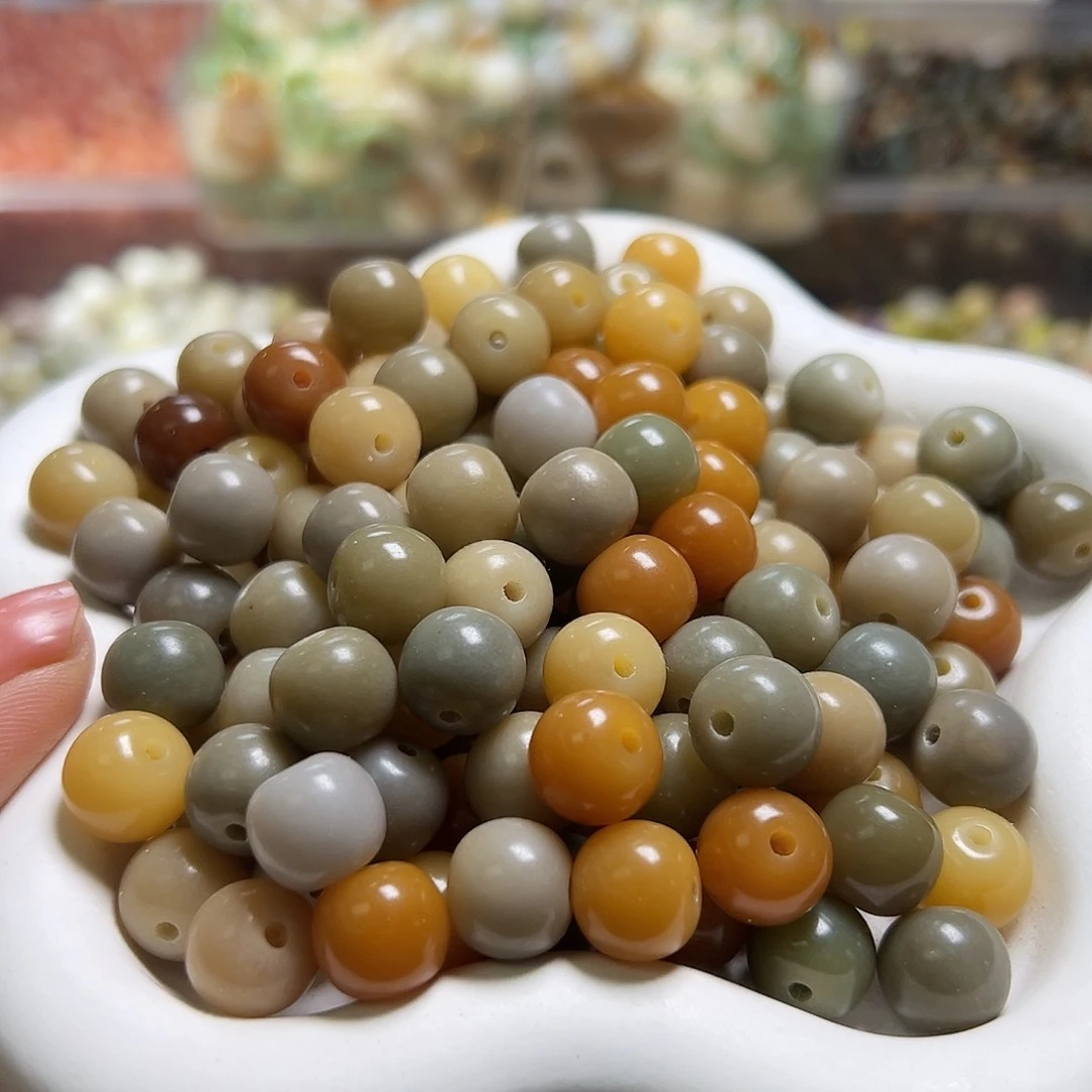 白玉菩提吊坠卡12唐三彩平果110颗