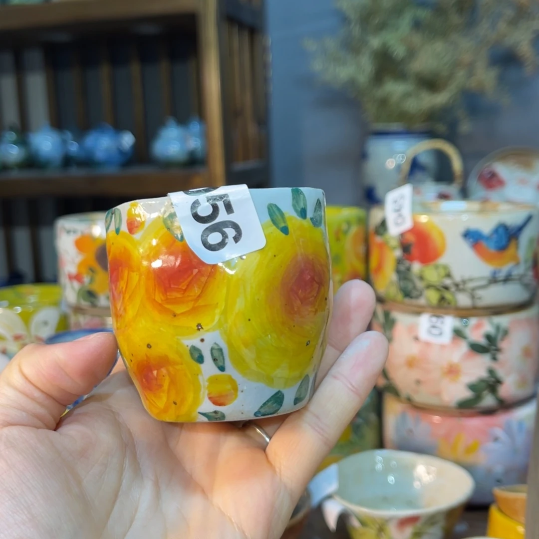 杯素浅陶瓷手工手绘