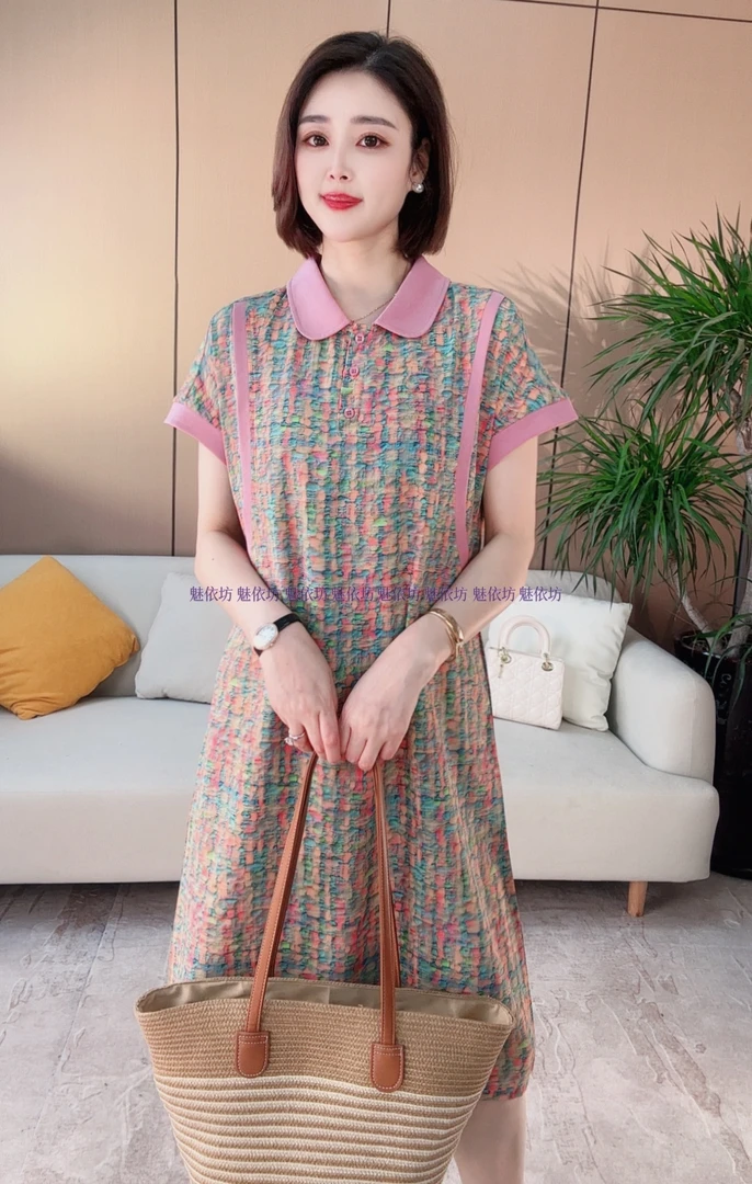 夏季新款时尚图案灿若星辰星光连衣裙女620