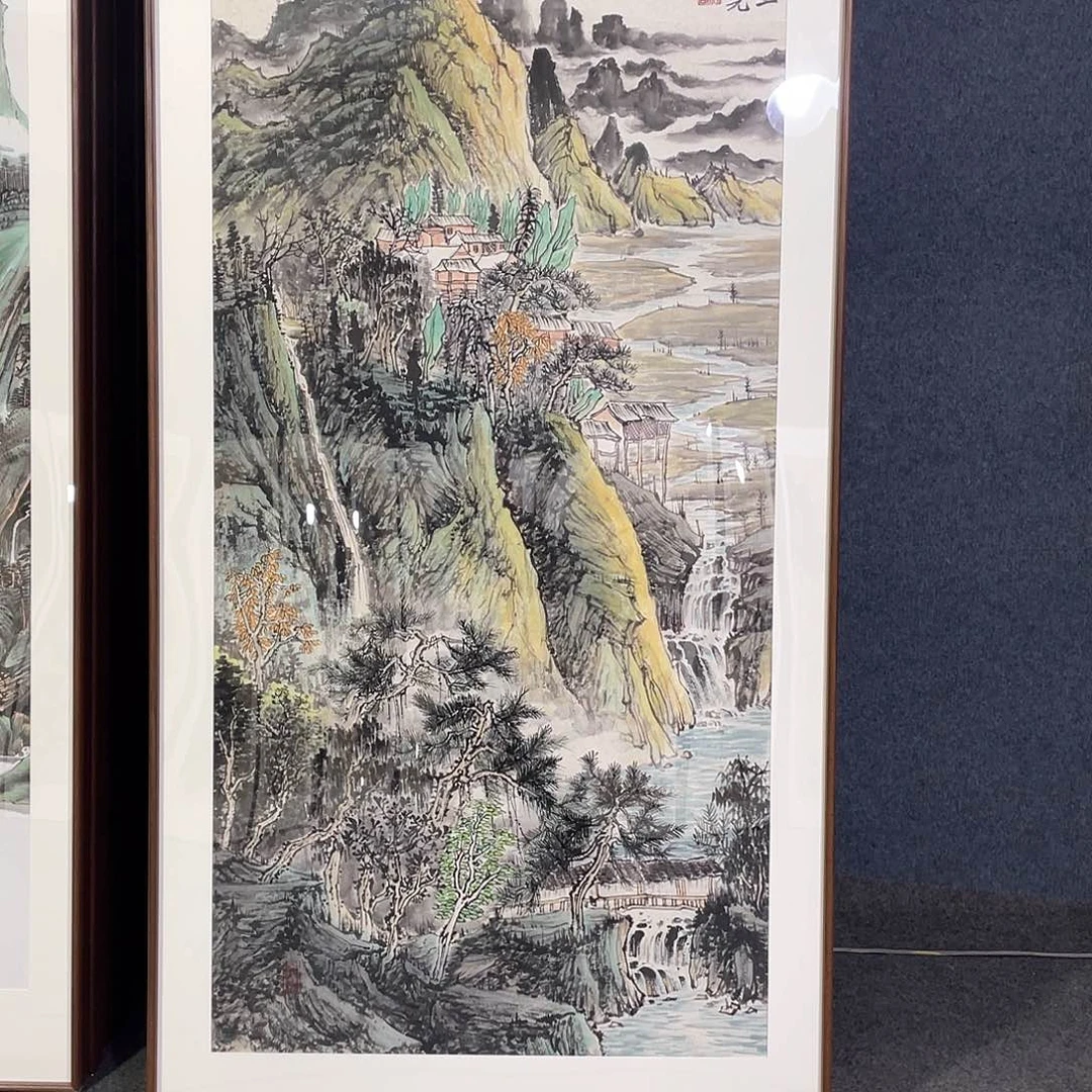 国画手绘画作品带框