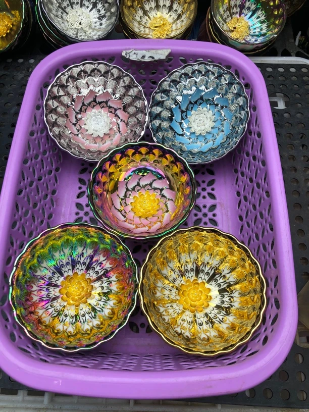 （五支精品装）蓝色粉色花开富贵五支莲花混合搭配高端大气精致主—1