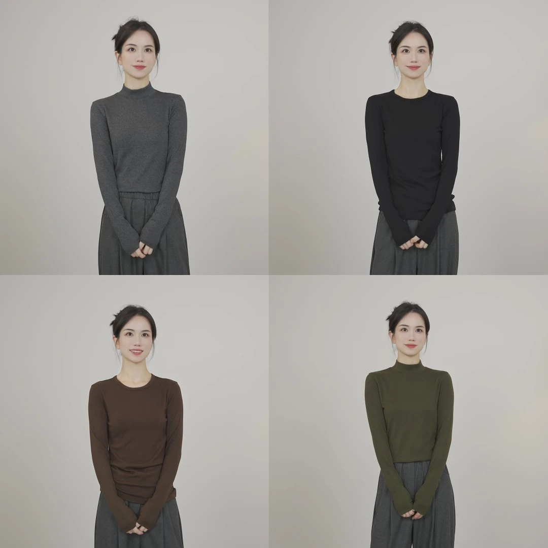 小禾精选【珍珠打底】羊绒珍珠亲肤保暖锁温圆领内搭打底衫