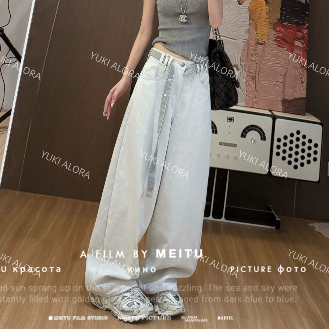 【LLU李】新款水洗复古牛仔裤直筒宽松显瘦 LLU-500323