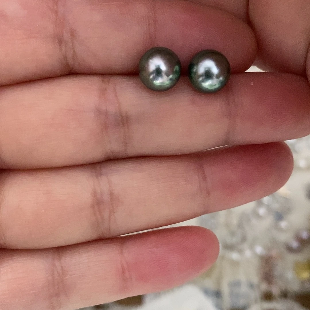 银S925镶嵌耳饰淡水珍珠