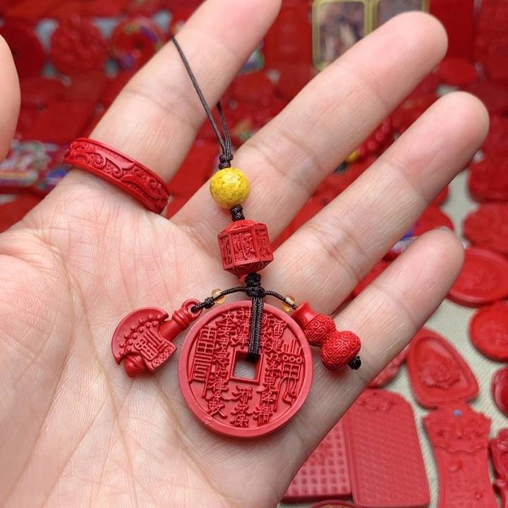 天然辰砂工艺品朱砂手机坠