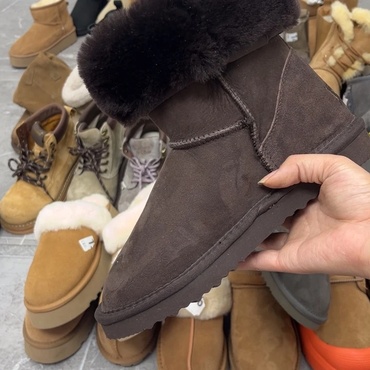 咖啡色平口雪地38