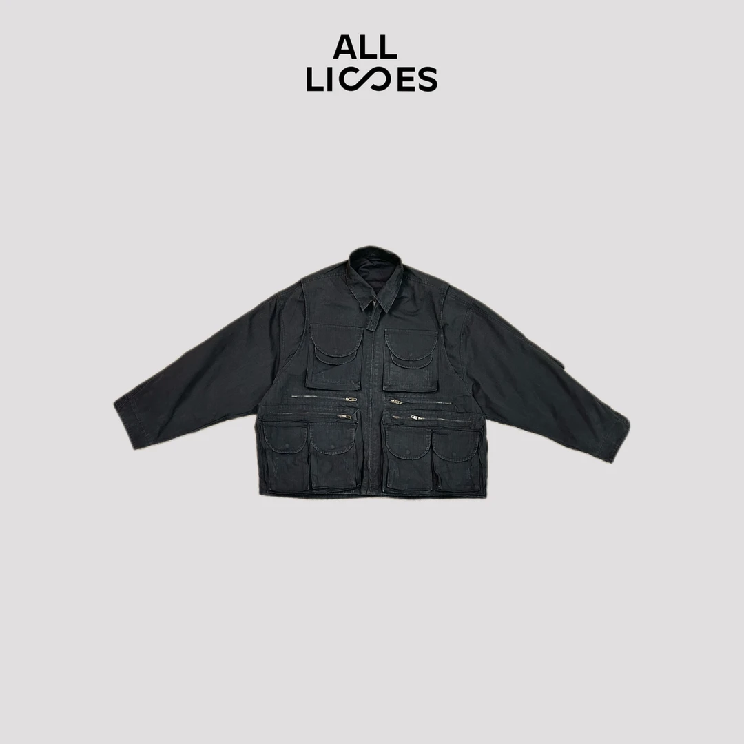 黑标定制款重工多口袋高级设计感工装夹克外套C-2033