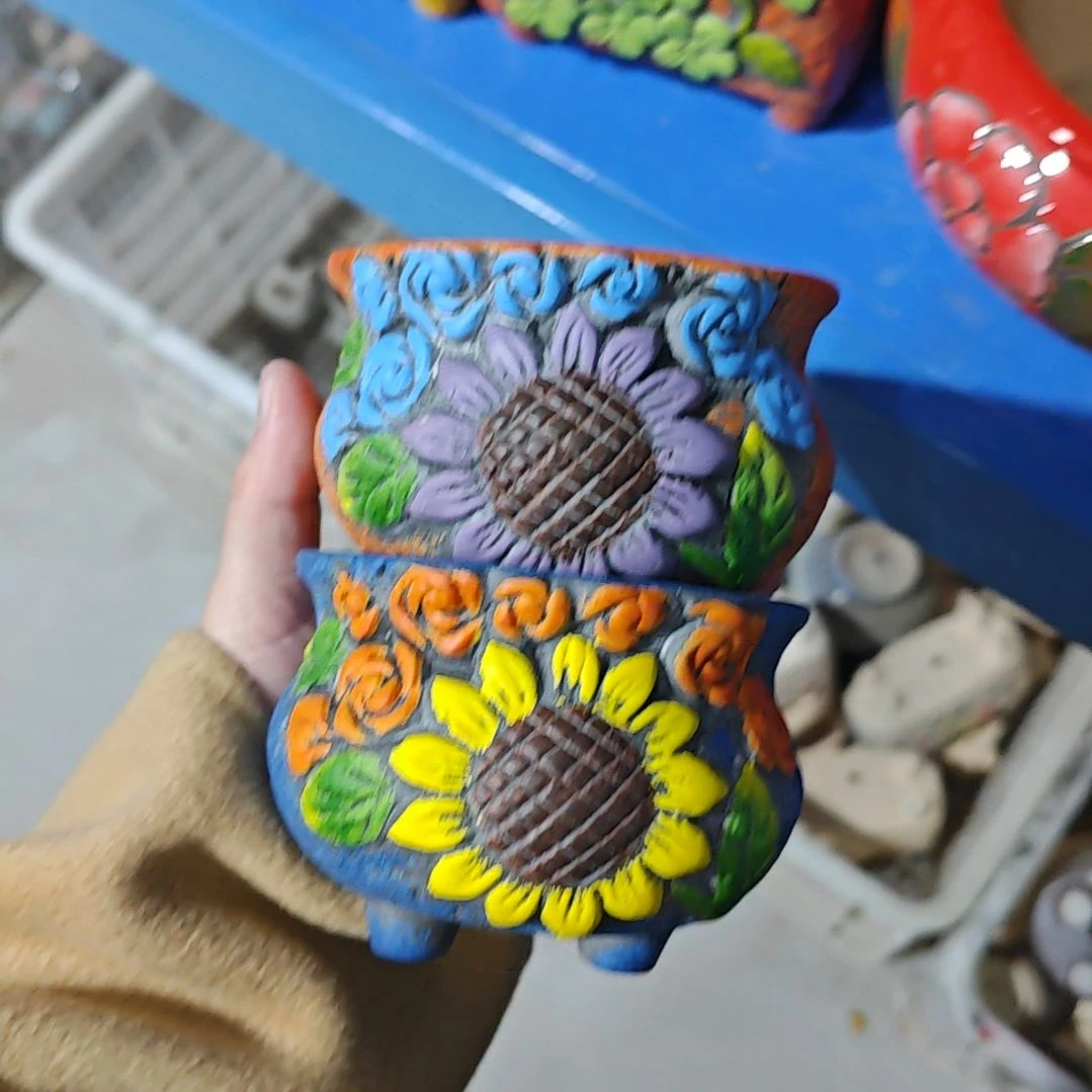 红陶吸水透气的白陶花盆凑满12发货