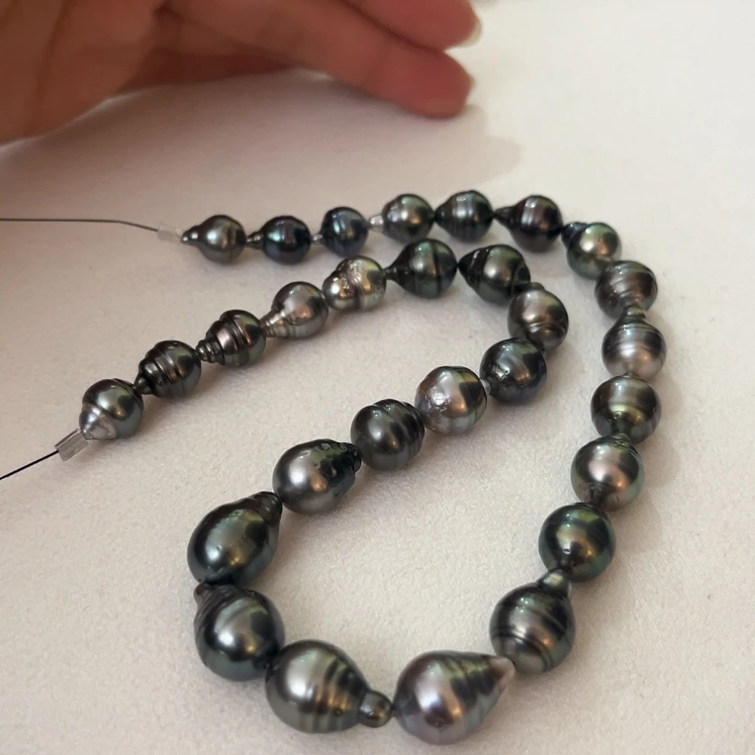 海水珍珠颈饰银S925镶嵌巴洛克9-12