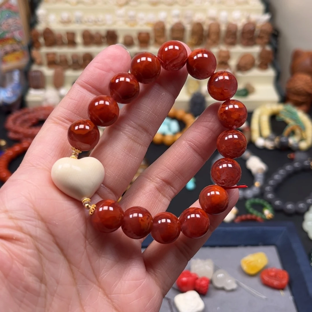 南红玛瑙手串未镶嵌单圈手串