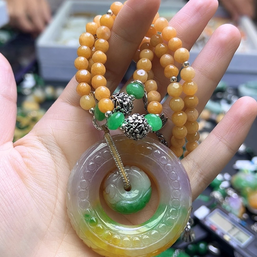 敌***人翡翠未镶嵌颈饰599