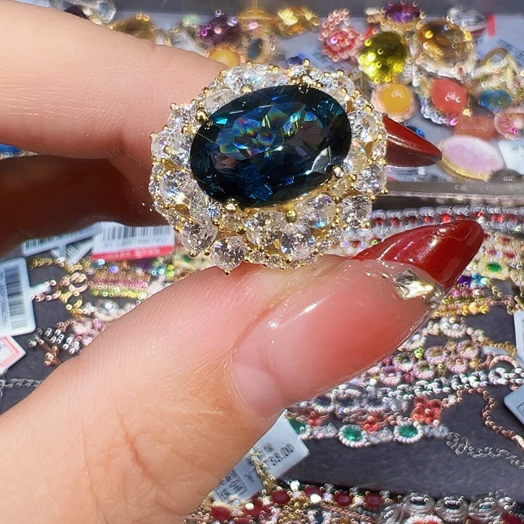 银S925镶嵌托帕石戒指