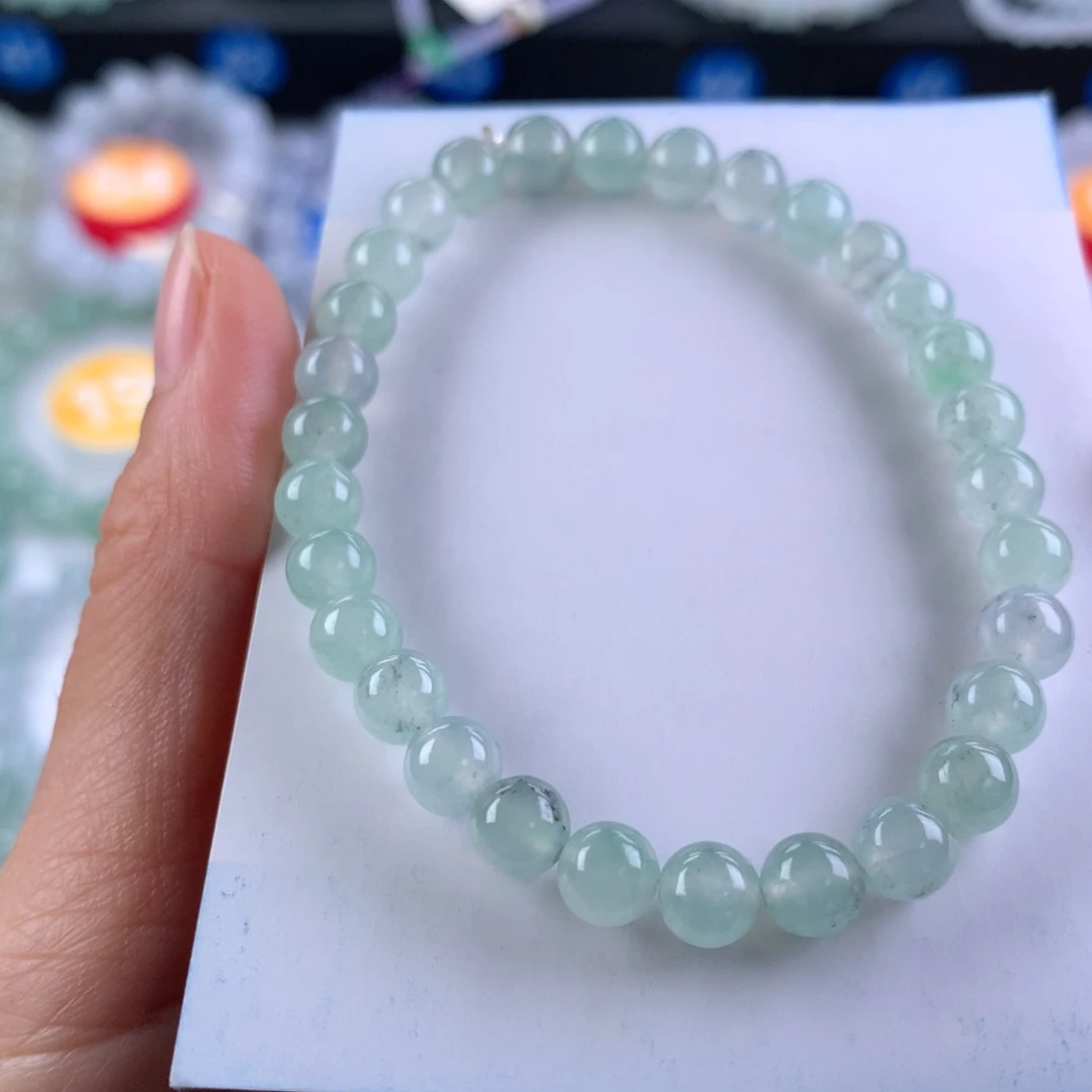 翡翠未镶嵌手链卡6.3