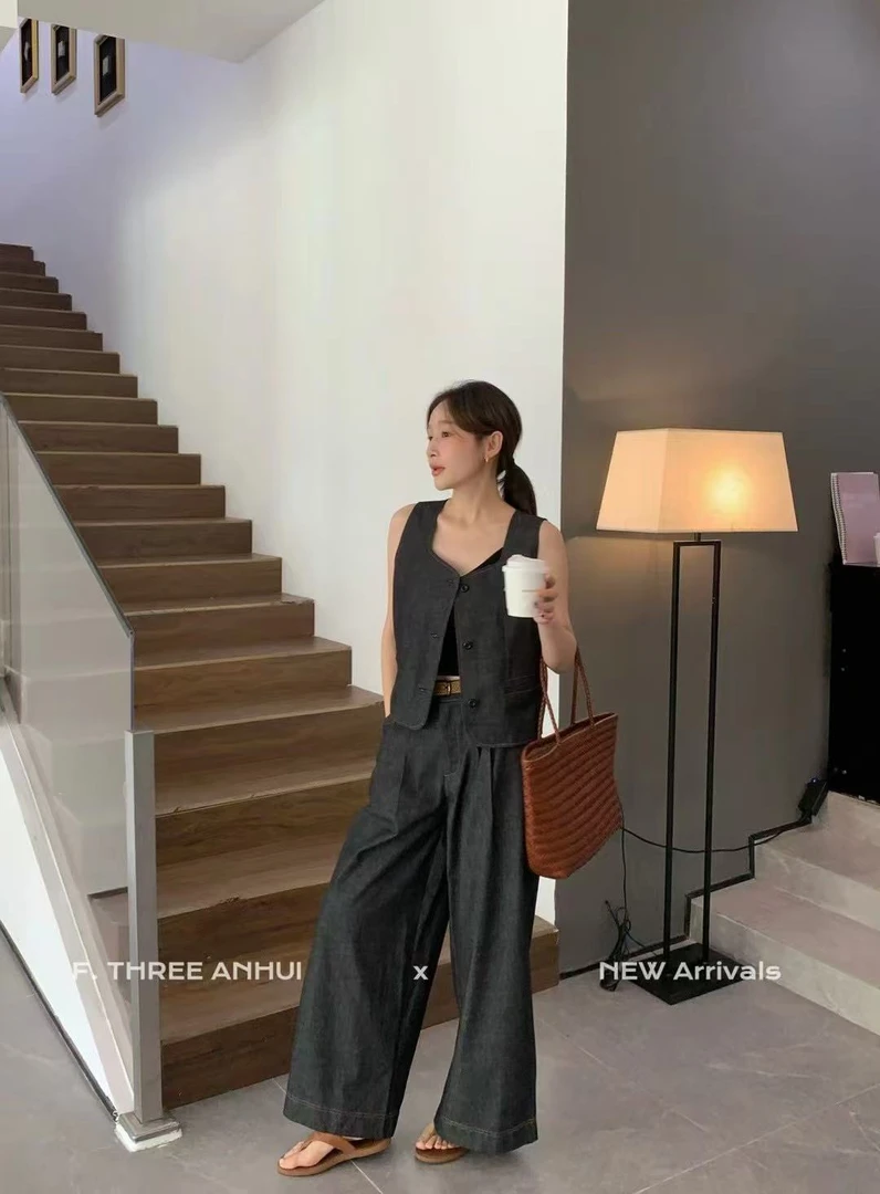 温柔瑶-三姐妹#薄料高级感牛仔套装#99013（裤长97 腰围66）【福福】