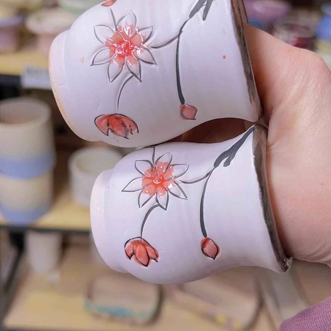 红陶陶瓷花盆当场满12包邮