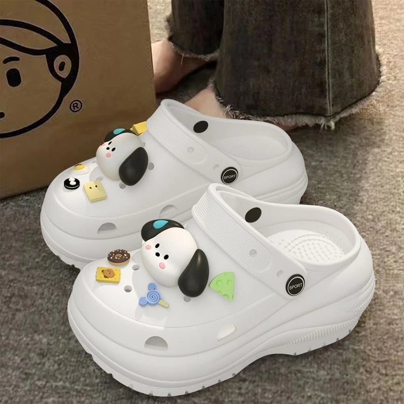 洞洞鞋少女心镂空半拖百搭包头拖防滑纯色凉鞋网红凉拖包头夏季