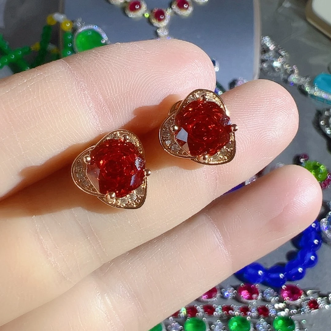 花岗石钨合金红色蓝色吊坠