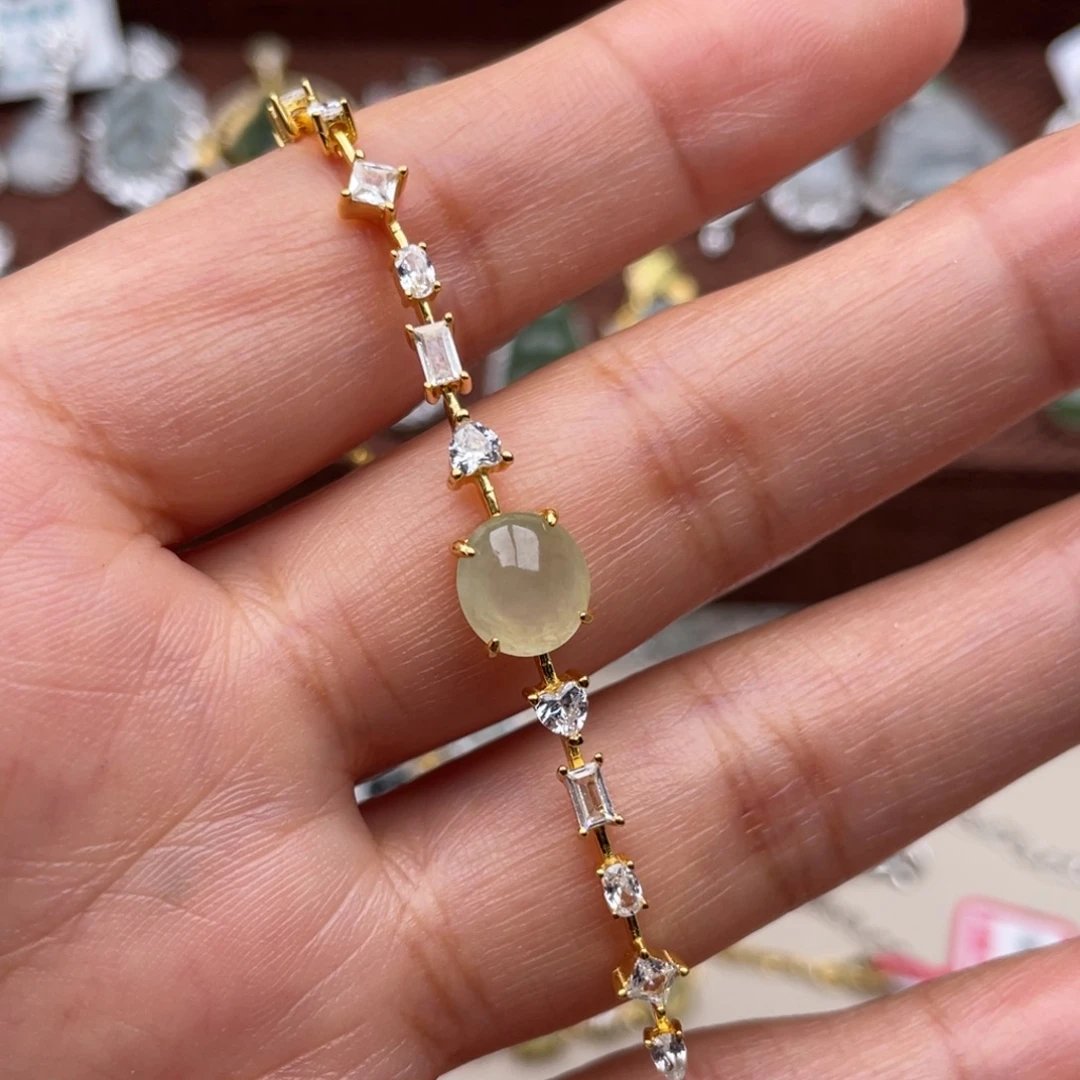 宇***王翡翠银S925镶嵌手链