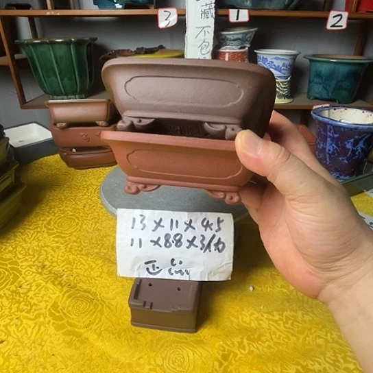 宜兴紫砂花盆二个