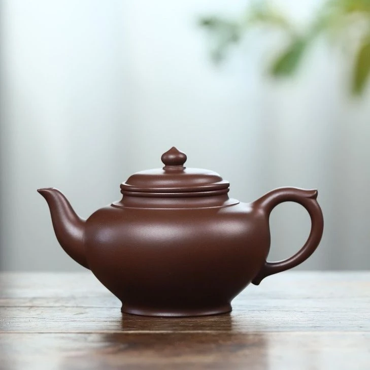 290毫升宜兴紫砂壶手工泡茶壶大容量笑樱壶原矿一厂老紫泥笑樱壶