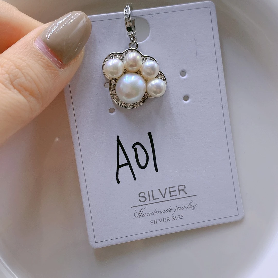 银S925镶嵌耳饰淡水珍珠