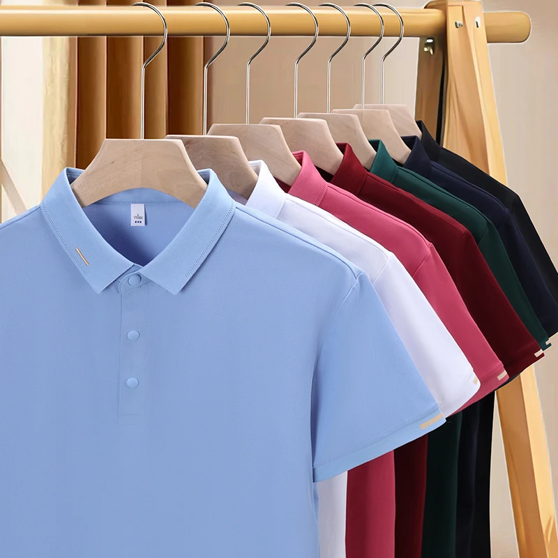 冰丝无痕polo衫男短袖夏季新款商务休闲时尚翻领弹力T恤上衣薄款