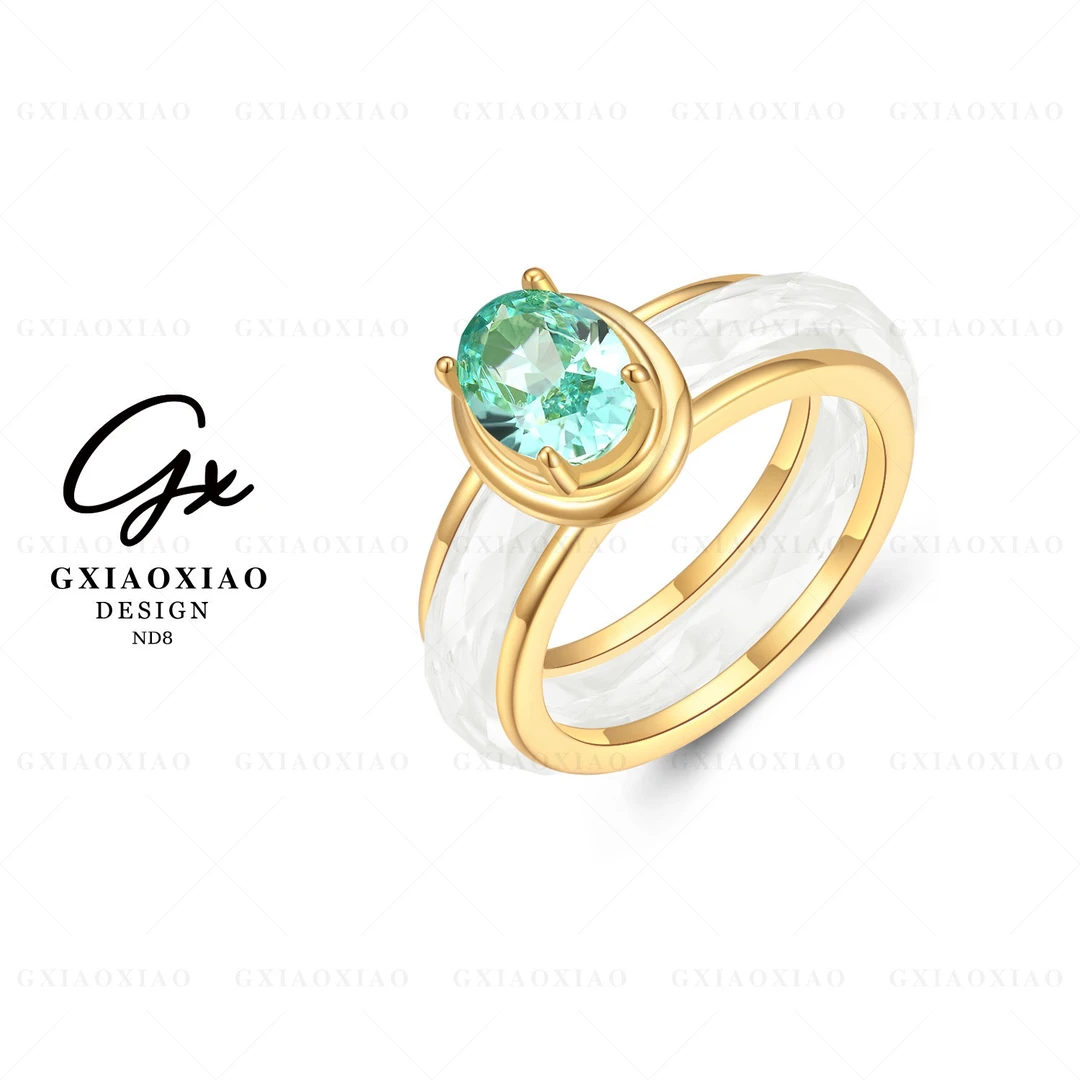 镀K金【琉森湖】时尚高级设计感气质戒指 ND8