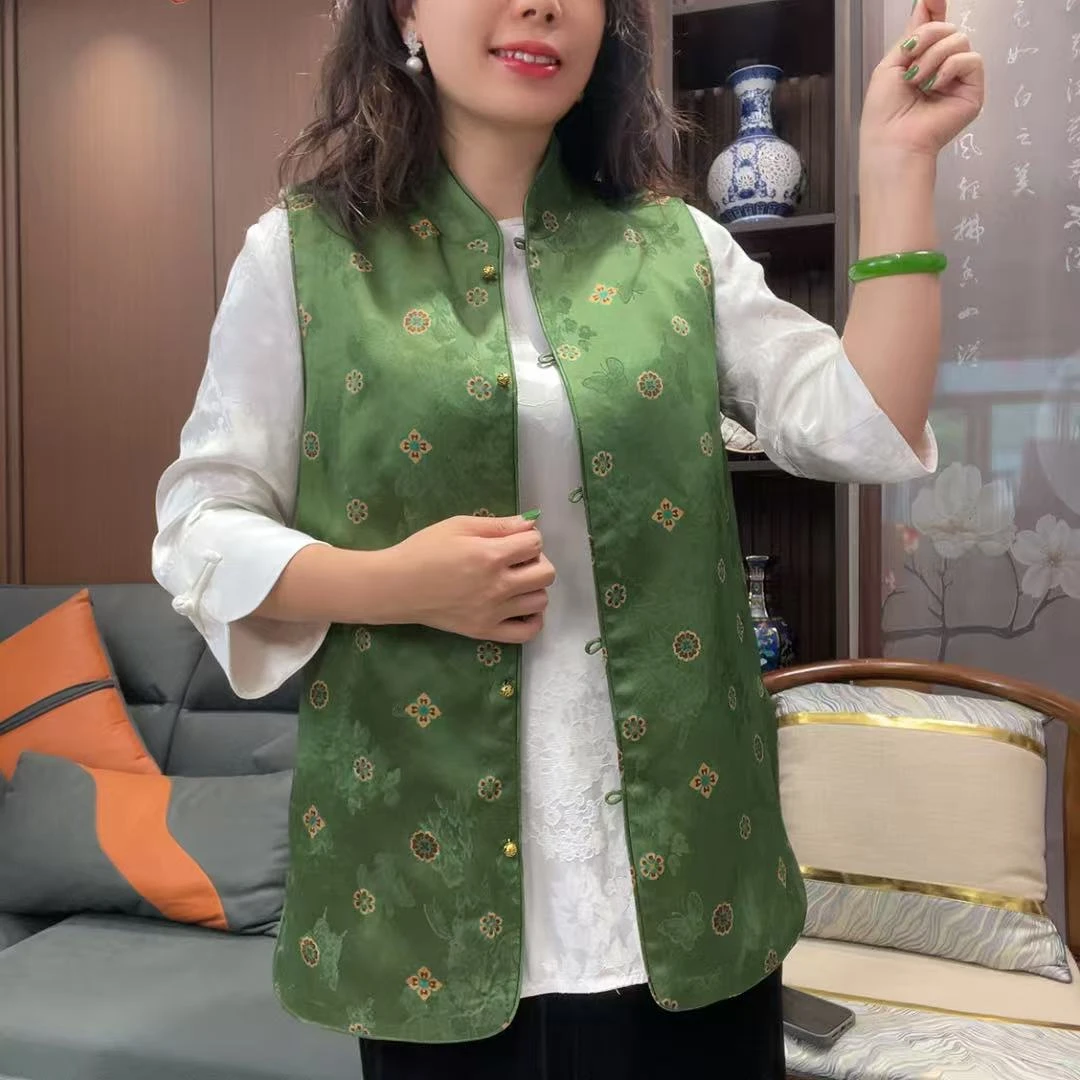 【美依之源】双面双穿复古中式立领马甲