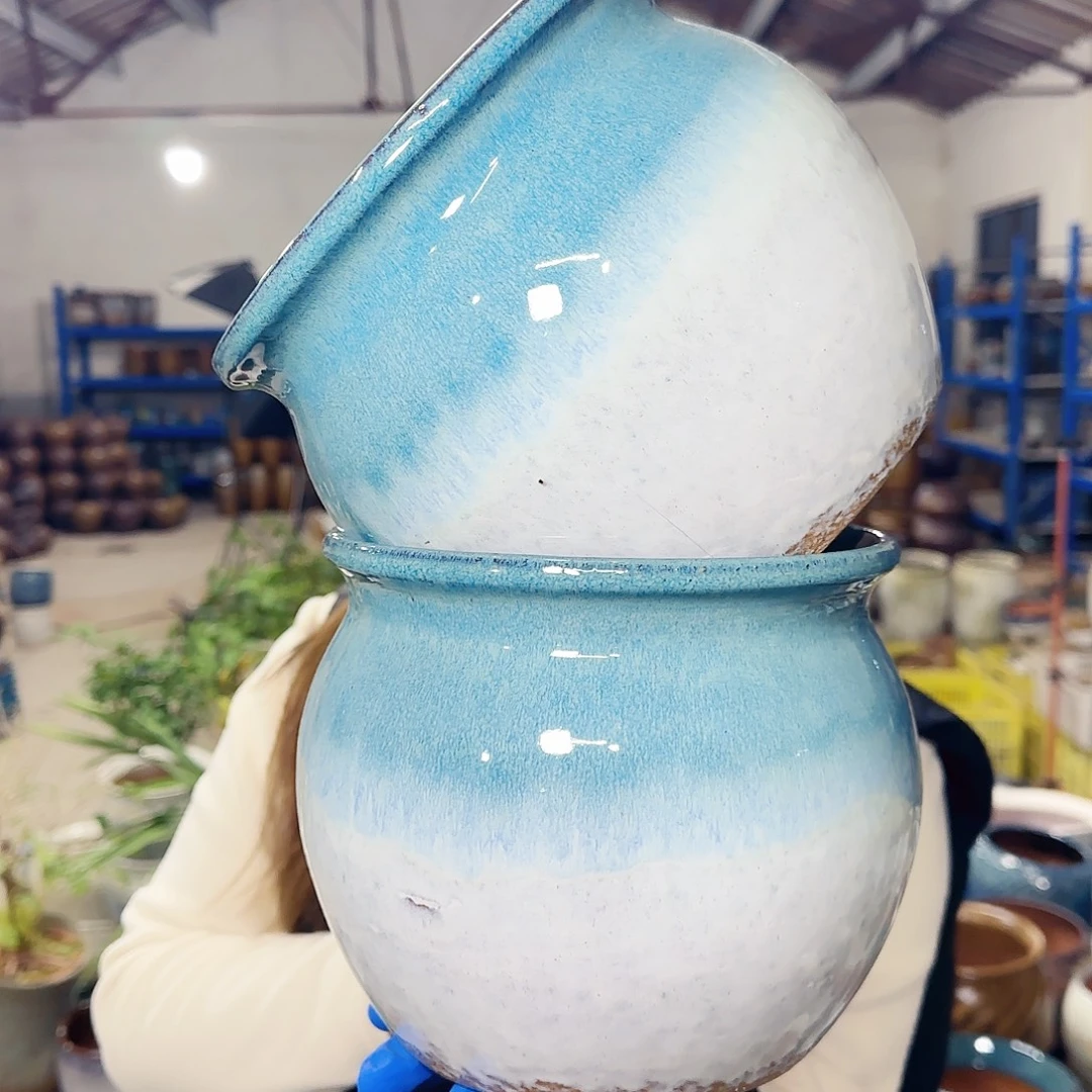 紫砂花盆高17口18