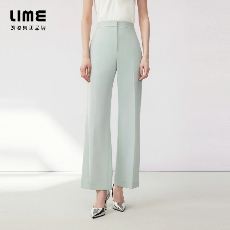 LIME/莱茵【 都市游园】秋季通勤百搭西装裤薄雾草地色LMFC7AWPT301