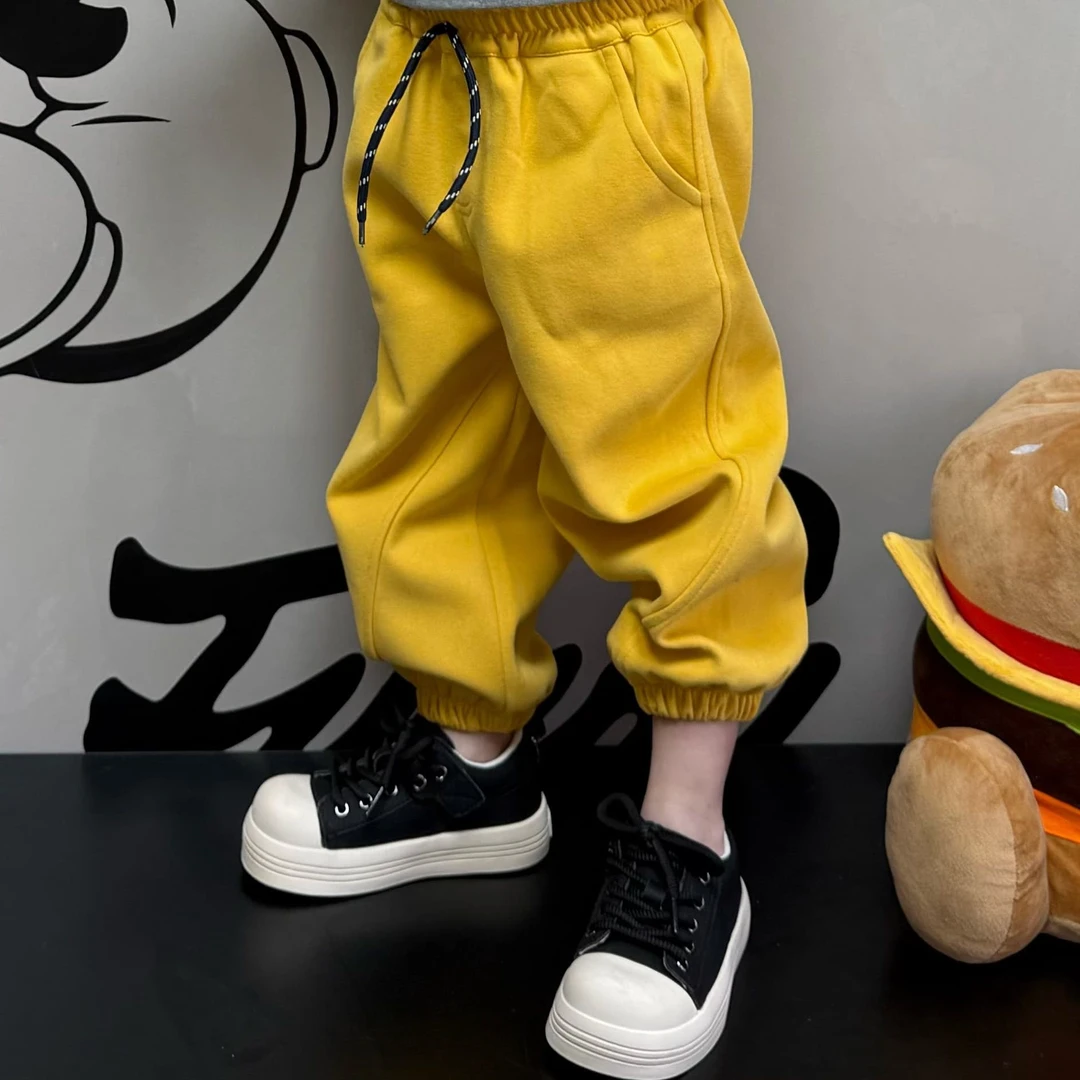 （清仓）新款黄色潮牌入园必备卫裤宝宝开学季百搭卫裤