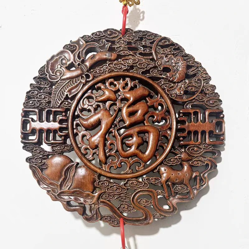 香樟木大福字挂件带流苏 尺寸：48*48*2cm XT2000