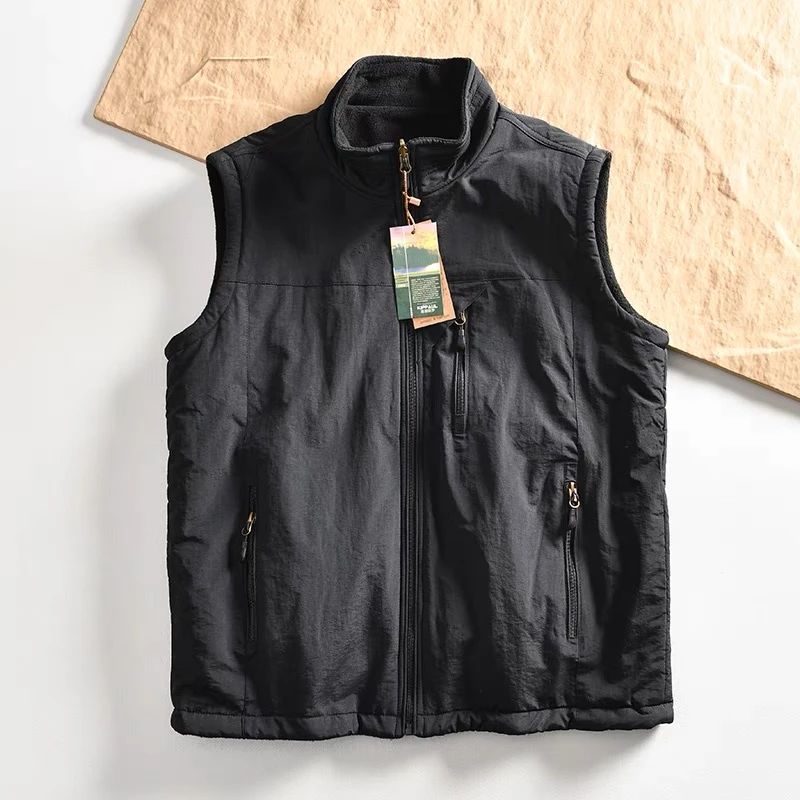 正反两面穿保暖多口袋厚款透气户外运动马甲(卡码拍大!!!)