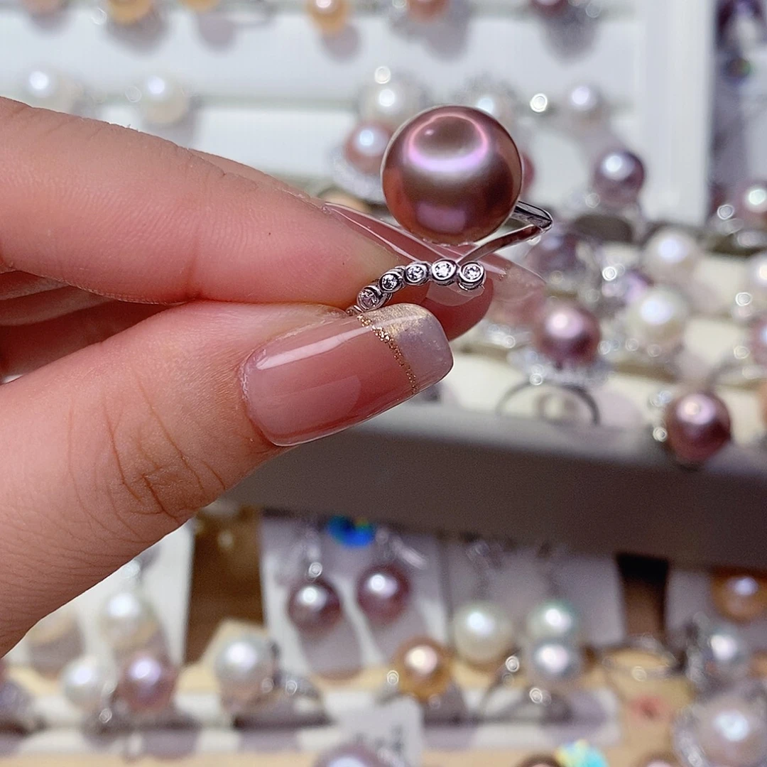 淡水珍珠银S925镶嵌戒指