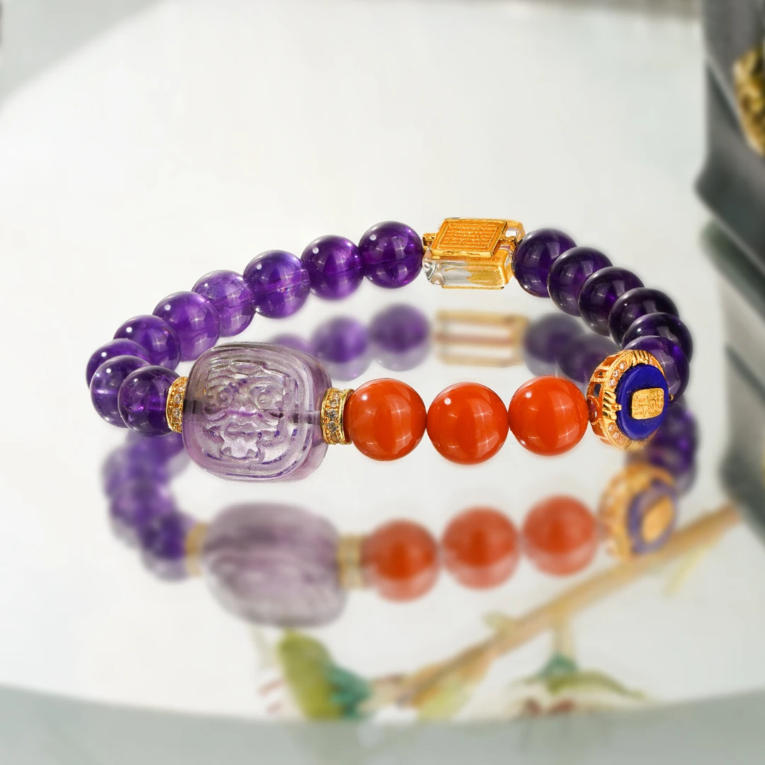 缺货勿上【名利双收】-紫水晶扎基拉姆精致本本手串新中式事业款