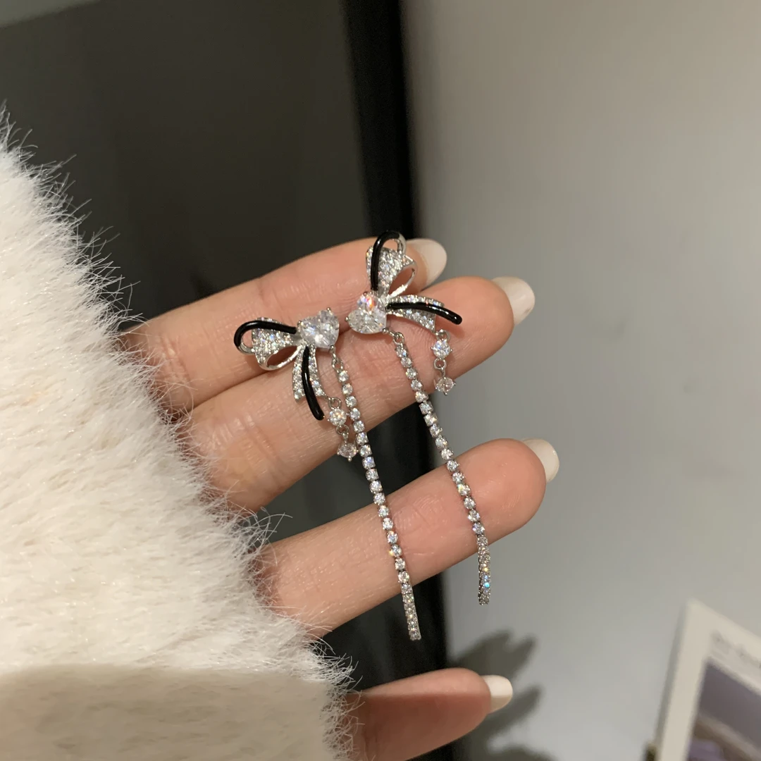 铜合金耳饰 AL5308 蝴蝶爱心耳环流苏高级感耳饰