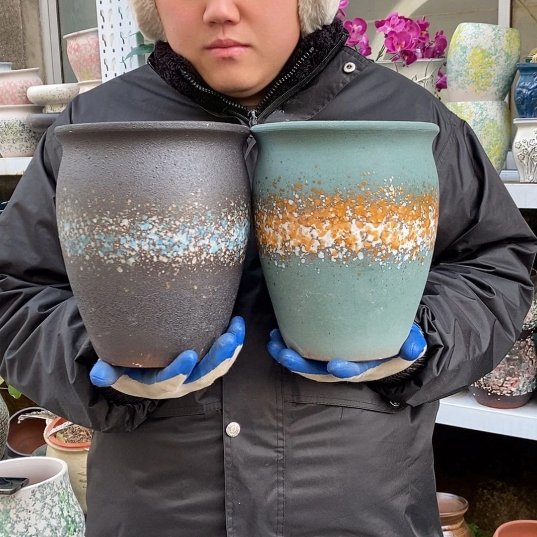 紫砂花盆口18高22福利俩个