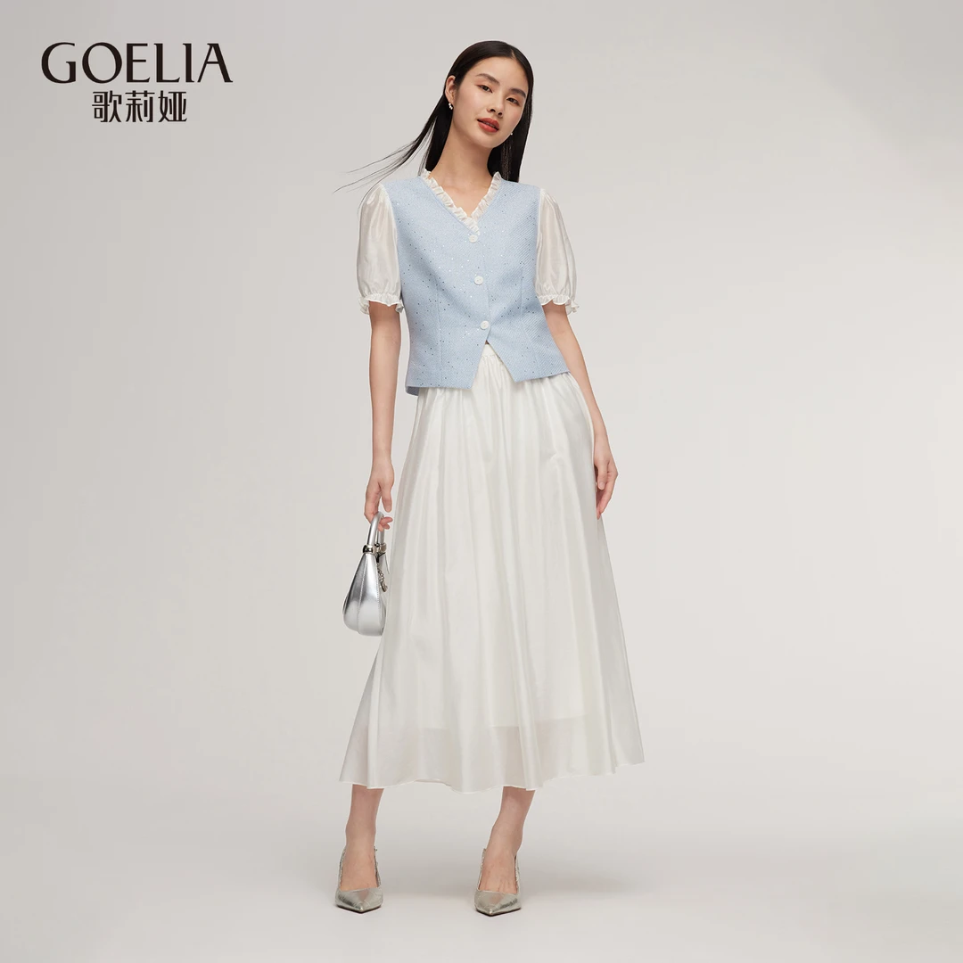 歌莉娅 夏季新品  小香拼接上衣+半裙套装  1E4RAD08A