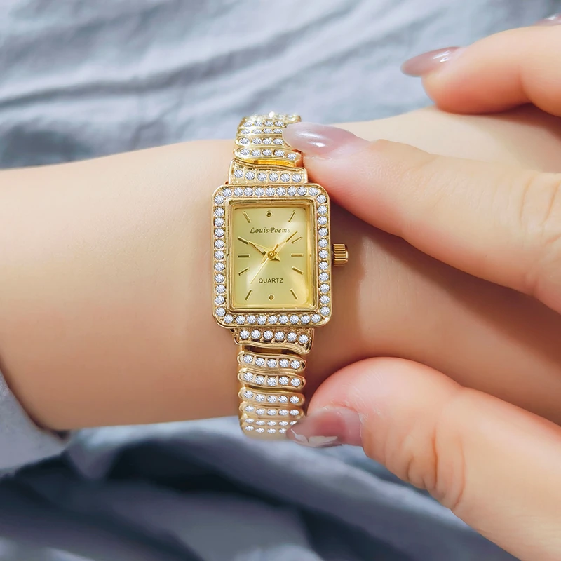 LB3068新款女士手表气质高颜值方形显个性镶钻女士腕表