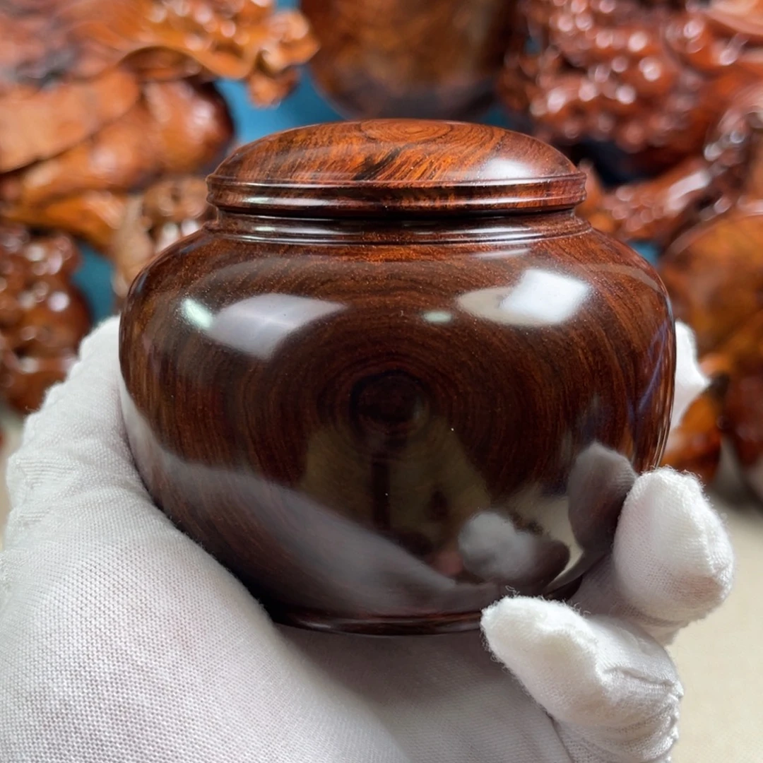 用***1黄花梨/降香黄檀把件罐子